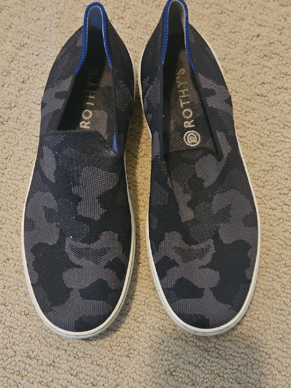 Rothy's Women's Slip-On Loafers - Black & Dark Gray Camo